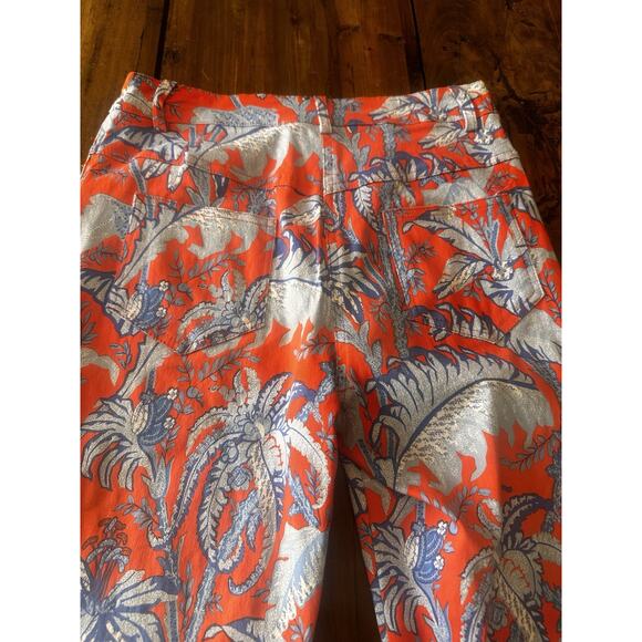 Gretchen Scott Size XS Gripeless Pants Jeans Floral Straight Leg Preppy Resort - Picture 13 of 13